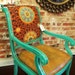 Suzani & faux Crocodile revamped antique Side Chair