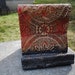 Handmade stand. Stoneware wallpaper design, red on red
