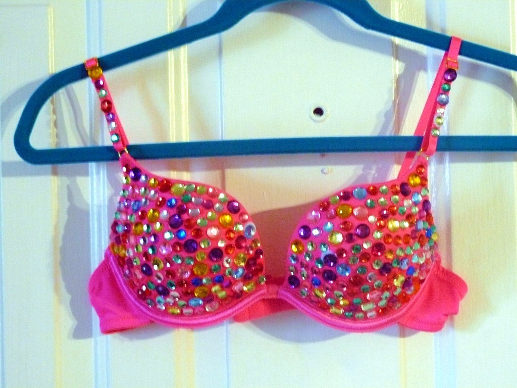 Rainbow Rhinestone Bra