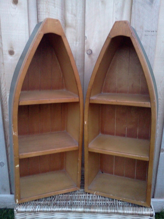 Vintage Canoe Boat bookcase shelves shelf