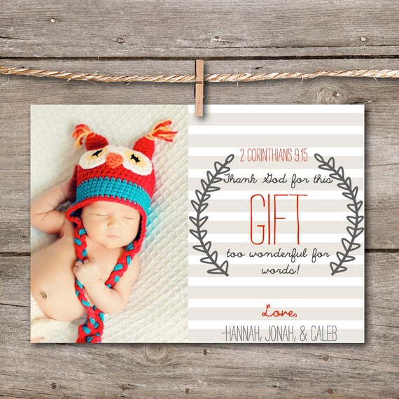 Items similar to Babys First Christmas - Christmas Card / DIY Downloadable Card / Photo