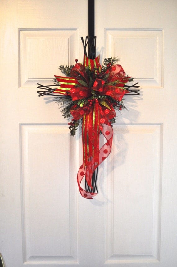 Christmas Front Door Cross Door Hanger Wall Decor Christian