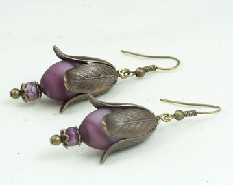 Yellow - Jin Leaf Dokra Brass Handcrafted Hook Earrings 03