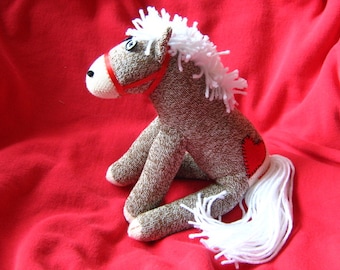 Rockford Red Heel Sock Monkey Pony / Horse - Handmade - New