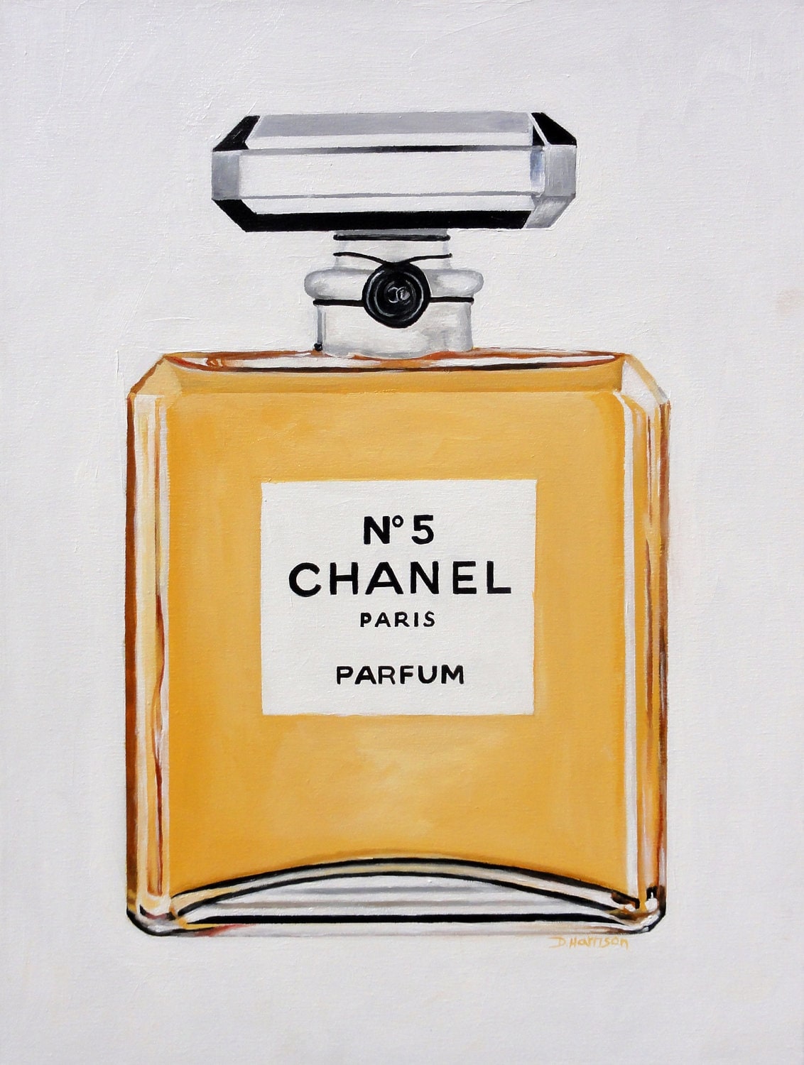 Print from Original Acrylic Painting of Chanel Parfum Bottle