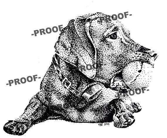 Stippling Dog Print 8x10