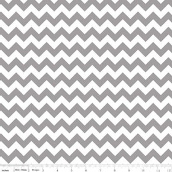 Grey Chevron fabric  by Riley Blake Small Chevron in Grey - HALF YARD