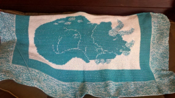 handmade crochet dinosaur baby boy blanket