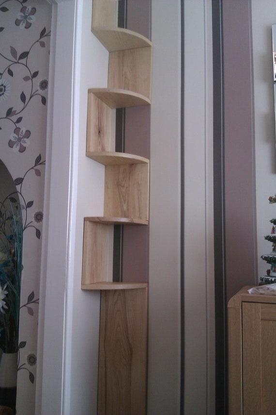 solid ash corner shelving floor to ceiling