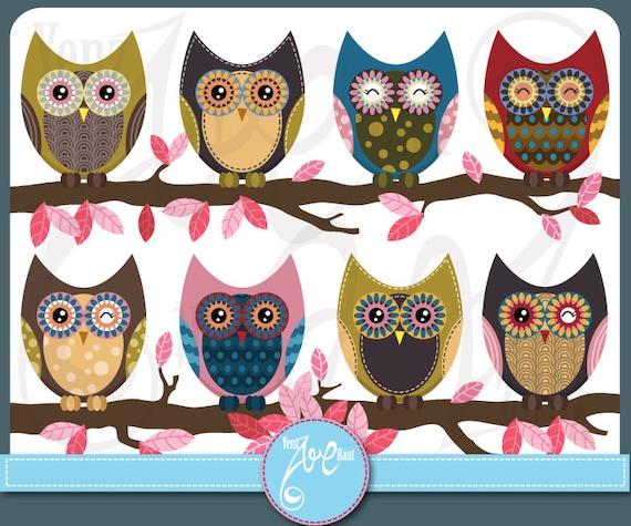 Owl ClipArt Owl clipart,Cute Owl, Digital Element, Personal and Small Commercial Use,cards, invitation,scrapbooking and paper craft Ow001 Il_570xn