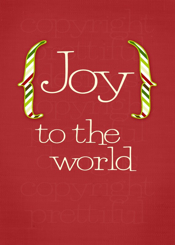 Joy to the World Christmas Digital Print 5x7, 8x10 and 11x14 Il_570xn