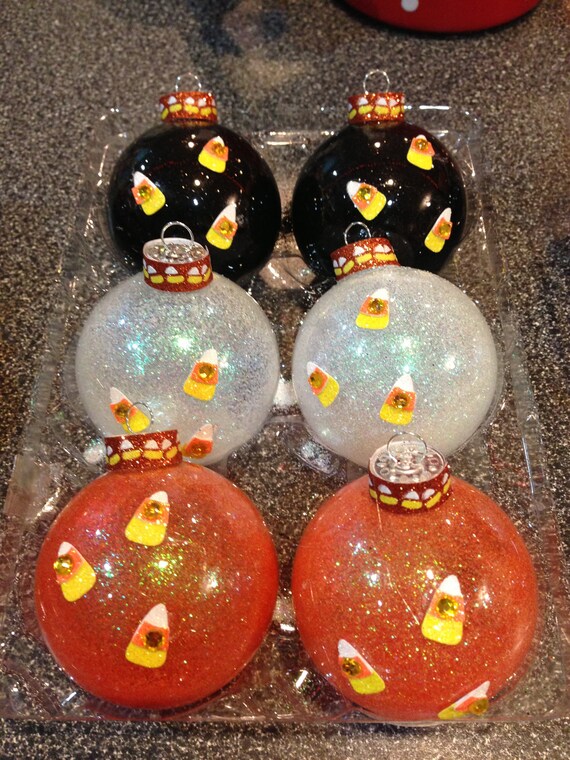 Items similar to Orange black and white candy corn Halloween themed