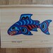Native American Northwest INDIAN design WOOD BOX 'Salmon Legend' Signed - Joe Wilson 10-1/4 x 7-1/2"