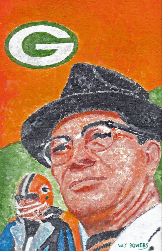 Legendary Green Bay Packer Coach Vince Lombardi Painting