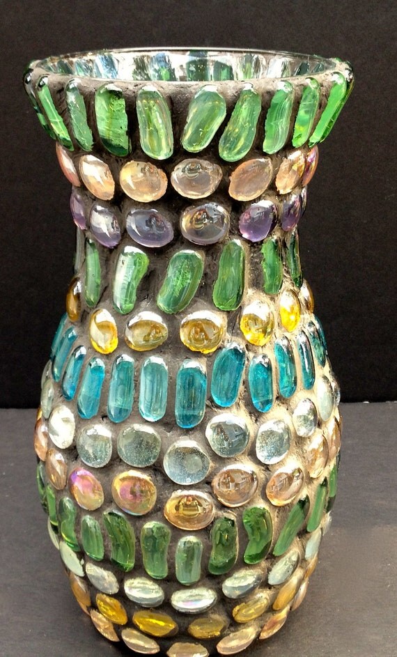 Items similar to Decorative vase with mosaic design with multiple