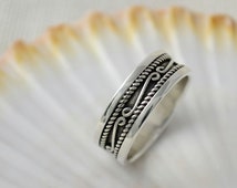 Sterling silver, Patterned Ring, ha ndmade in UK, Leeds ...