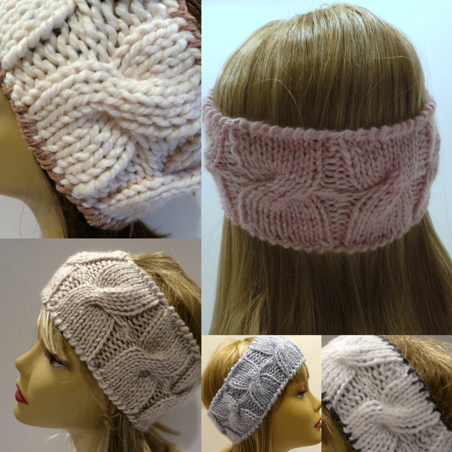 Knitting Pattern Headband Ear Warmer Use Different Yarns from WomanOnTheWater...