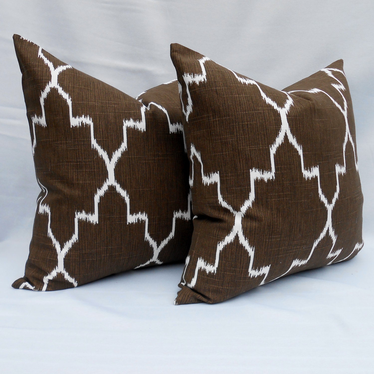 Chocolate Brown Pillow Cover 20x20 Monaco Ikat Coffee Bean