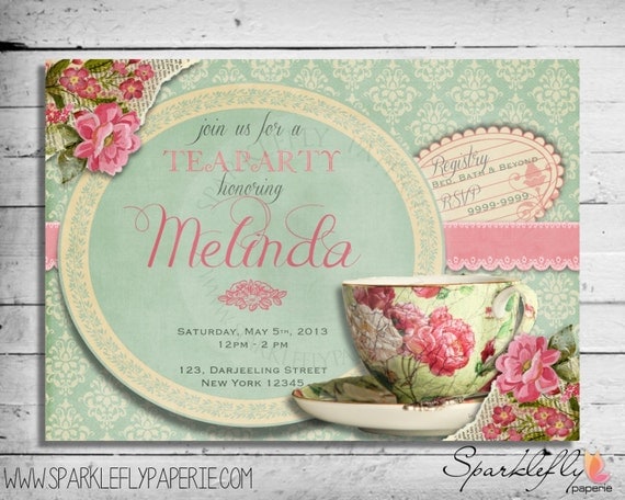 Tea Cup Bridal Shower / Baby Shower / Birthday Party Invitation ...