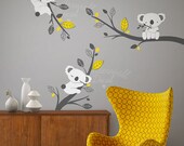 Nursery Wall Decal - Grey Koala Bear wall decal on branches wall sticker - home decor
