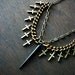 cross spike peter pan collar bib necklace soft grunge goth handmade necklace