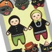SALE- Black Cat Paper Doll Ornaments Halloween Decoration Garland Bunting Original Folk Art DIY