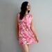 vintage SHEATH dress / 1960s day glo FLORAL mini dress