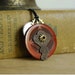Vintage Button Necklace with Rusty Key Steampunk Jewelry Pendant Necklace