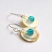 Button Earrings Sky Turqoise Blue Antique Buttons Jewelry Crystal Pearl Serendipity