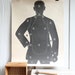 Giant Vintage Paper Target /  Poster, Man, Halloween, Black and White Decor