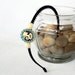 HEADBAND - Halloween, Day of the Dead, Hair Accessory - Skeleton Cameo - Aqua, Ivory, Black