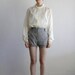 RESERVED Vintage 80s Blouse . Ruffle Collar . 1980s Shirt . Woven Design . FASHION LADY