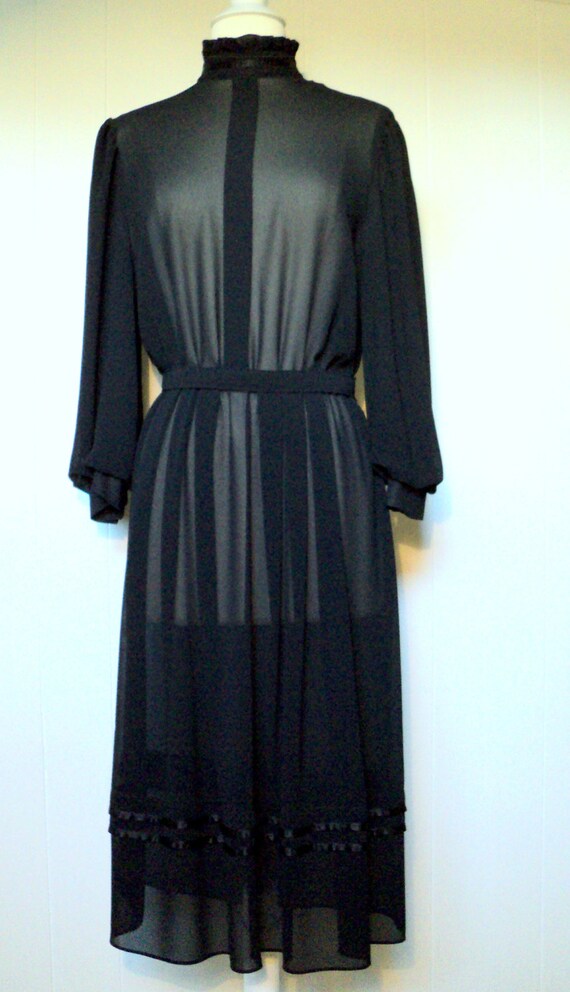 Items similar to Black Avant Garde/Victorian/Goth Glam Sheer Maxi Dress ...