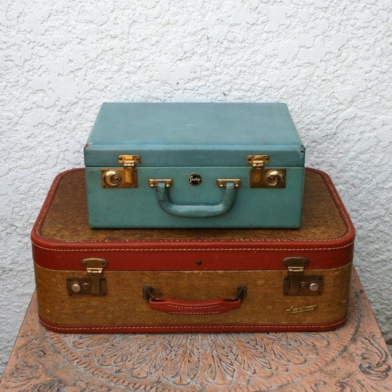 Shortrip brand Turquoise Train Case Top Grain by MysticLily