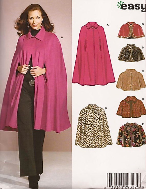 Plus Size CAPES & CAPELET Sewing Pattern EASY Cape 5 Styles