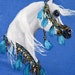 Arabian Horse Art sweatshirt t hand painted in Native halter size Large Nancy