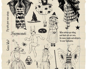 Masquerade Rubber Stamp Collection - Halloween