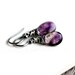 February Birthstone Earrings - Moss Amethyst Wire Wrapped in Oxidized Sterling Silver - Spark