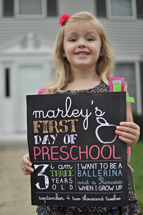 first day of kindergarten sign editble