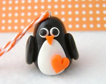 Polymer Clay Penguin Christmas Ornament