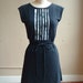 Black Tunic Cotton Jersey with White Lines- size small