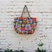 Apple of My Eye Upcycled Shopper - Bright Multi Color Calico Print Tote / Teacher / Diaper Bag - Country Chic
