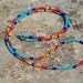 Long Beaded Necklace or Wrap Bracelet - Hippie Blues