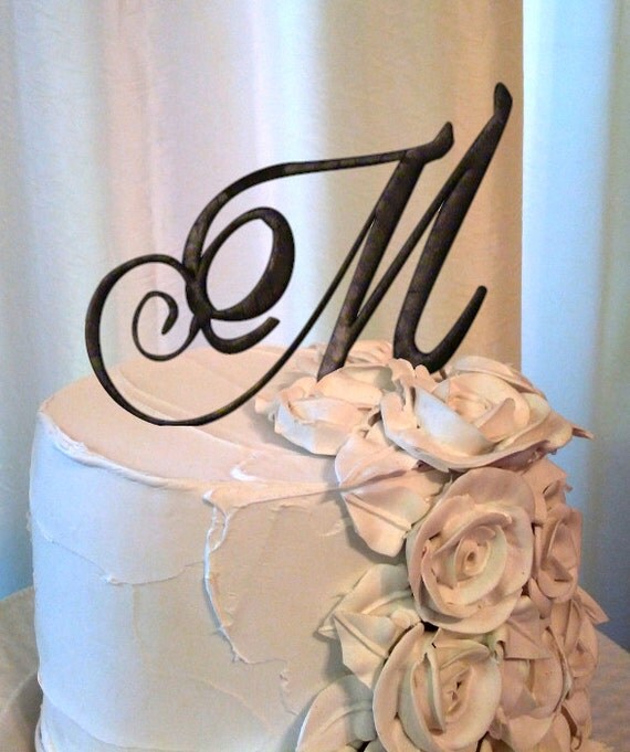 Items similar to Letter M Wedding Cake Topper in Chocolate ...
