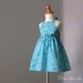 LAST ONE - Girls Turquoise Halter Sun Dress - White Flowers on Turquoise - Sizes 3T Only