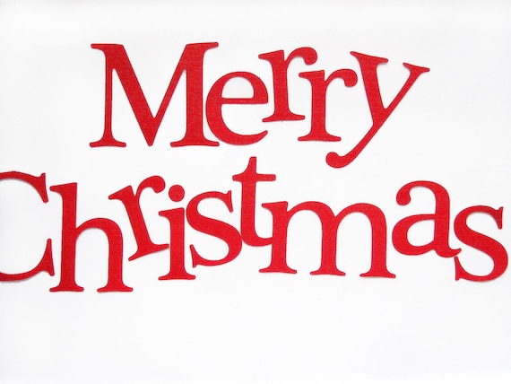 Die Cut Letters, Merry Christmas Die cut Letters, letters for Banner, (3.5 inches tall), Red