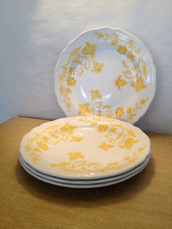 Windsong Yellow Ironstone Plates by J & G Meakin Royal