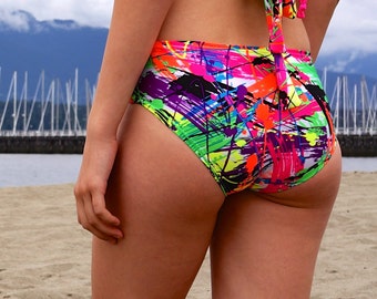 Womens Neon Print Bikini Bottom