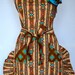 Womens Full Ruffled Southwest Sedona Style Apron With Rose Pin Feathers