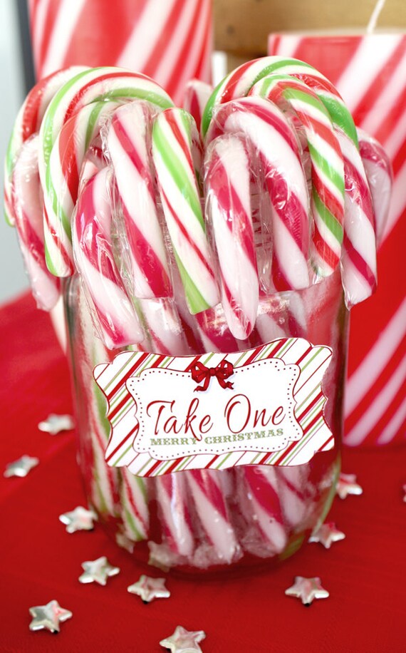 Christmas Party Tags - INSTANT DOWNLOAD - Editable & Printable Decorations by Sassaby Il_570xn